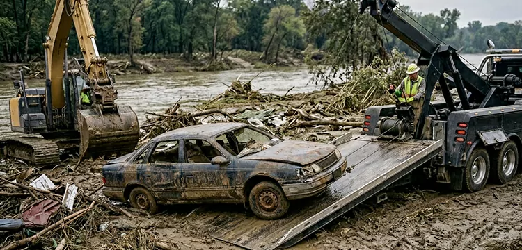 Same Day Flood Damaged Car Pick Up in Dallas 